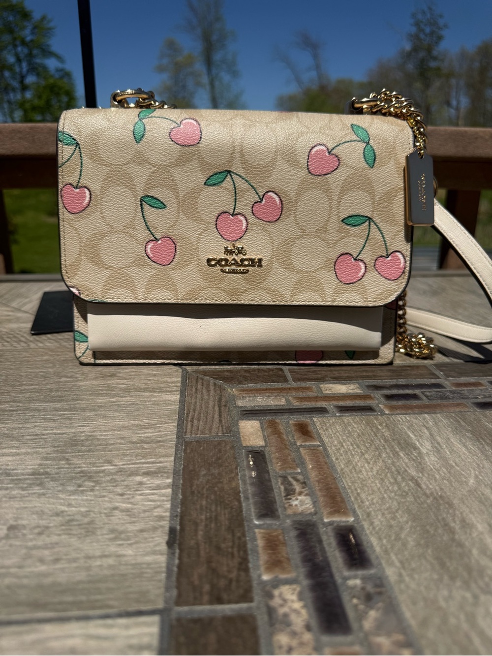 EUC Coach Klare Crossbody In Signature Canvas With Heart Cherry Print - Picture 11 of 17
